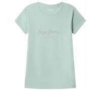 Pepe Jeans Girl's HANA Glitter N T-Shirt, Blue (Aqua Blue), 10 Years
