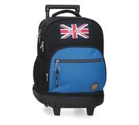 Pepe Jeans Henry Backpack Compact 2 Wheels Black 32x43x21cm Polyester 29L by Joumma Bags