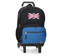 Pepe Jeans Henry School Backpack with Trolley 15.6" Inches Black 33x46x15 cm Polyester 22.77L by Joumma Bags