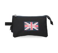 Pepe Jeans Henry Triple Pencil Case Black 22x12x5cm Polyester 1,32L by Joumma Bags