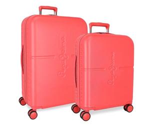 Pepe Jeans Highlight Suitcase Set Red 55/70 cm Rigid ABS Integrated TSA Lock 116L 7.5 kg 4 Double Wheels Hand Luggage by Joumma Bags, red, Suitcase Set