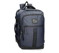 Pepe Jeans Hoxton Black and Blue Polyester PU Laptop Backpack, blue, standard size, travel backpack