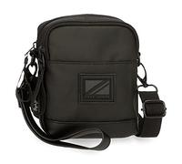 Pepe Jeans Hoxton Black and Blue Polyester PU Shoulder Bags and Toiletry Bag - Various Sizes, black, standard size, Small shoulder bag