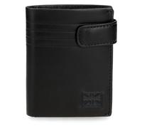 Pepe Jeans Hudson Vertical Wallet with Click Closure Black 8.5x10.5x1cm Leather by Joumma Bags