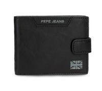Pepe Jeans Indiana Horizontal Click-Lock Wallet, One Size, Black/White, One Size, Horizontal Wallet with Click Closure