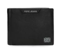 Pepe Jeans Indiana Horizontal Wallet with Purse, One Size, Black/White, One Size, Horizontal Wallet with Coin Purse