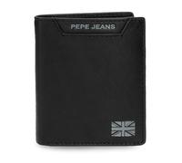Pepe Jeans Indiana Vertical Wallet Black 8.5x10.5x1cm Leather by Joumma Bags