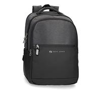 Pepe Jeans Jarvis Adaptable Laptop Backpack 15.6" Black 31 x 44 x 15 cm Polyester with Faux Leather Details 20.46L