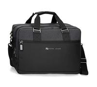 Pepe Jeans Jarvis Carteron for Laptop Double Compartment Adaptable Black 40 x 30 x 11 cm Polyester with Faux Leather Details