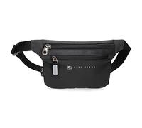 Pepe Jeans Jarvis Flat Waist Bag Black 25 x 15 x 2.5 cm Polyester with Faux Leather Details