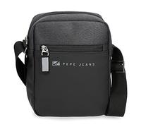 Pepe Jeans Jarvis Medium Shoulder Bag Black 17 x 22 x 6 cm Polyester with Faux Leather Details