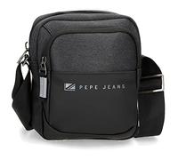 Pepe Jeans Jarvis Shoulder Bag Black 15 x 19.5 x 6 cm Polyester with Faux Leather Details