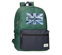 Pepe Jeans Jebb School Backpack Adaptable to Cart Laptop 15.6 Inches Green 31x44x17.5cm Polyester 23.87L by Joumma Bags, Green, One Size, Backpack Adaptable to Trolley