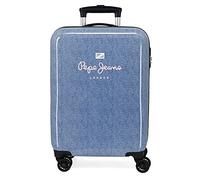 Pepe Jeans Lena Cabin Suitcase Blue 38 x 55 x 20 cm Hard ABS Side Combination Lock 34 L 2 kg 4 Wheels Hand Luggage, Blue, One Size, Cabin Suitcase
