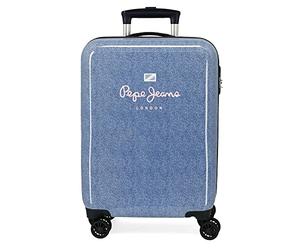 Pepe Jeans Lena Cabin Suitcase Blue 38 x 55 x 20 cm Hard ABS Side Combination Lock 34 L 2 kg 4 Wheels Hand Luggage, Blue, One Size, Cabin Suitcase