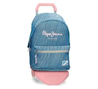 Pepe Jeans Lena School Backpack with Blue Trolley 31x42x17,5 cms Polyester