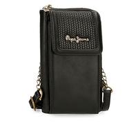 Pepe Jeans Lena Shoulder Bag Mobile Holder Black 11x17.5x2.5 cm Synthetic Leather