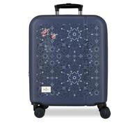 Pepe Jeans Lenay Marine Cabin Suitcase 40x55x20 cm Rigid ABS Combination Lock Integrated 37L 2.6kg 4 Double Wheels Extendable Hand Luggage by Joumma Bags