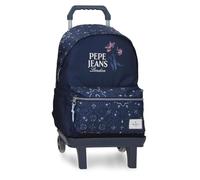 Pepe Jeans Lenay School Backpack with Trolley 15.6" Inches Navy 31x44x17.5 cm Polyester 23.87L by Joumma Bags