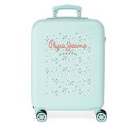 Pepe Jeans Leslie Cabin Suitcase Blue 38 x 55 x 20 cm Rigid ABS Side Combination Lock 34L 2.7 kg 4 Wheels Double Hand Luggage