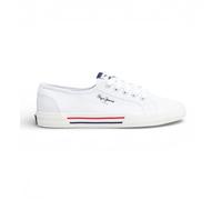 Pepe Jeans for woman. PLS31287 Trainers Brady Basic blue white (38), Fabric, Flat, Laces, Casual
