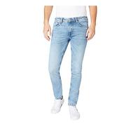 Pepe Jeans London Men’s Stanley Tapered Jeans, Regular Rise Stretch Denim, Light Blue Wiser Wash