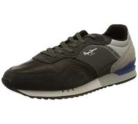 Pepe Jeans London One Portada M Navy Leather Trainers, 999black, 7 UK