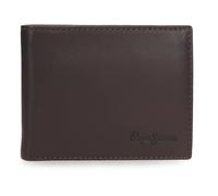Pepe Jeans Luton Horizontal Wallet with Removable Wallet Brown 11x8.5x1cm Leather by Joumma Bags