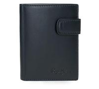 Pepe Jeans Luton Vertical Wallet with Click Closure Blue 8.5x10.5x1cm Leather by Joumma Bags