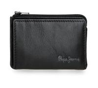 Pepe Jeans Luton Wallet with Card Holder Black 11x7x1.5cm Leather by Joumma Bags