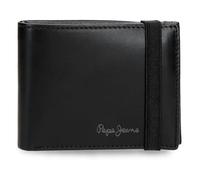 Pepe Jeans Luton Wallet with Elastic Strap Black 11.5x8.5x1cm Leather by Joumma Bags