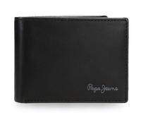 Pepe Jeans Luton Wallet with Purse Black 11x8x1cm Leather by Joumma Bags