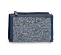 Pepe Jeans Maddie Wallet with Blue Card Holder 17x10x2 cm Polyester with Synthetic Leather details