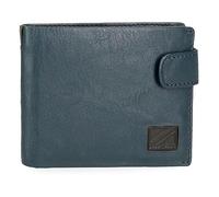 Pepe Jeans Marshal Horizontal Wallet with Click Closure Blue 11 x 8.5 x 1 cm Leather, Blue, One Size, Horizontal Wallet with Click Closure
