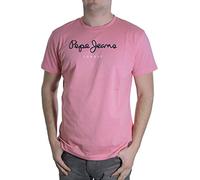 Pepe Jeans Men Eggo Crew Neck Short Sleeve T-Shirt, Pink (Petal), X-Small
