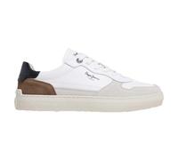 Pepe Jeans for man. PMS00019 Camden Nature leather shoes white (40), Flat, Suede, Laces, Casual