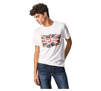Pepe Jeans Men's Flag Bw T-Shirt, White (White), L