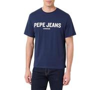 Pepe Jeans Men's M Basic Big Logo T-Shirt, Blue(Navy), XL