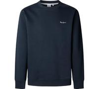 Pepe Jeans Men's Macbeth Small Logo Plain Crew Sweatshirt, Blue (Dulwich Blue), XXL