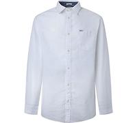 Pepe Jeans Men's Parker Long Shirt, White (White), XXL