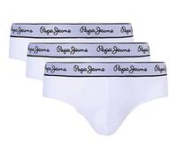 Pepe Jeans for man. PMU10970 Pack 3 Classic Briefs white (L), Homewear, Organic Cotton, Sustainable