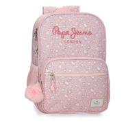 Pepe Jeans MIA Double Compartment School Backpack Adaptable to Light Pink 30x40x13 cm Polyester 15.6L by Joumma Bags