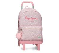 Pepe Jeans MIA School Backpack with Trolley 15.6" Inches Light Pink 31x44x17.5 cm Polyester 24L by Joumma Bags