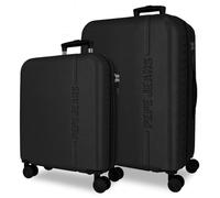 Pepe Jeans Montana Suitcase Set Black 55/68 cm Rigid ABS Integrated TSA Closure 109 L 6.9 kg Extendable Hand Luggage