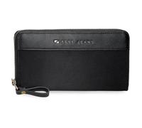 Pepe Jeans Morgan Wallet with Card Holder Black 19.5x10x2cm Polyester and PU by Joumma Bags, Black/White, One Size, Wallet with Card Holder