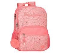Pepe Jeans Nahid School Backpack Double Compartment Adaptable to Trolley Pink 30x40x12cm Polyester by Joumma Bags, pink, 30x40x12 cms, School Backpack Double Compartment Adaptable to Trolley