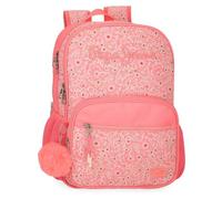 Pepe Jeans Nahid School Backpack Double Compartment Pink 30x40x12cm Polyester by Joumma Bags, pink, 30x40x12 cms, Double Compartment School Backpack