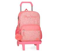 Pepe Jeans Nahid School Backpack Double Compartment with Trolley Pink 30x40x12cm Polyester by Joumma Bags, pink, 30x40x12 cms, Double Compartment School Backpack with Trolley