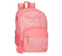 Pepe Jeans Nahid School Backpack Polyester Multi Pockets and Compartments Wide Ergonomic Padded Shoulder Straps Pink By Joumma Bags, pink, 32x44x22 cms, nahid backpack