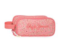 Pepe Jeans Nahid Triple Pencil Case Pink 22x10x9cm Polyester by Joumma Bags, Pink, 22x10x9 cms, Triple Case